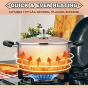 Walchoice 6 Quart Stockpot with Lid, Stainless Steel Pasta Soup Pot for Home Restaurant Hotel, Heat-Proof & Double Handles