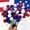 A style, variant on Independence Day Flower Garlands, Red White Blue Decorative Branches for Party Scene, Patriotic Three-Tipped Ball Ornament for Home Celebration.