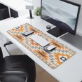 thumbnail image 2 of Long Mouse Pads for Desk,Brown Geometric Quatrefoil Pattern Desk Mats on Top Of Desks, Desk Mouse Pad Extra Large with 3mm Non-Slip Base and Stitched Edge for Gaming,Office,Work,Home 31.5"x11.8", 2 of 6