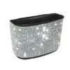 Top-Max Car Rear Seat Hanging Trash Bin Storage Can, Bling Rhinestones Design Unique Interior Decoration for Car Office Home Use, White Crystal