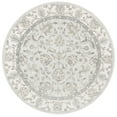 thumbnail image 3 of SAFAVIEH Glamour Pierce Floral Bordered Wool Area Rug, Light Blue/Ivory, 6' x 6' Round, 3 of 7