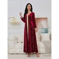 thumbnail image 4 of Longue robe Dorée robe Musulmane du Moyen-Orient Jupe Élégante (Rouge, TG), 4 of 5