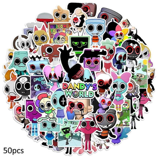 50 pcs Dandy's World stickers Waterproof decals Kids/Scrapbook/Water bottle Decoration 50PCS