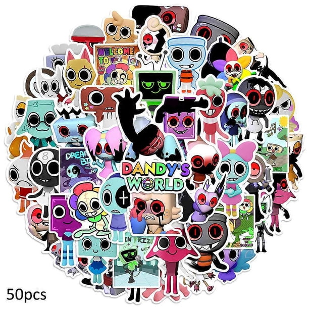 50 pcs Dandy's World stickers Waterproof decals Kids/Scrapbook/Water bottle Decoration 50PCS