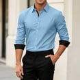 thumbnail image 4 of Jovrlynd Men's Dress Shirts Long Sleeve Button Down Collared Casual Business Office Shirts, S-2XL, 4 of 7