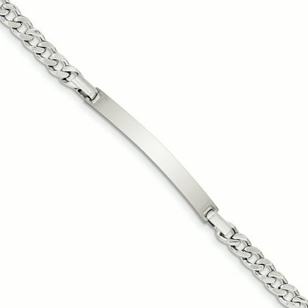 925 Sterling Silver 5.00MM Curb Link ID Bracelet 8.50 Inches
