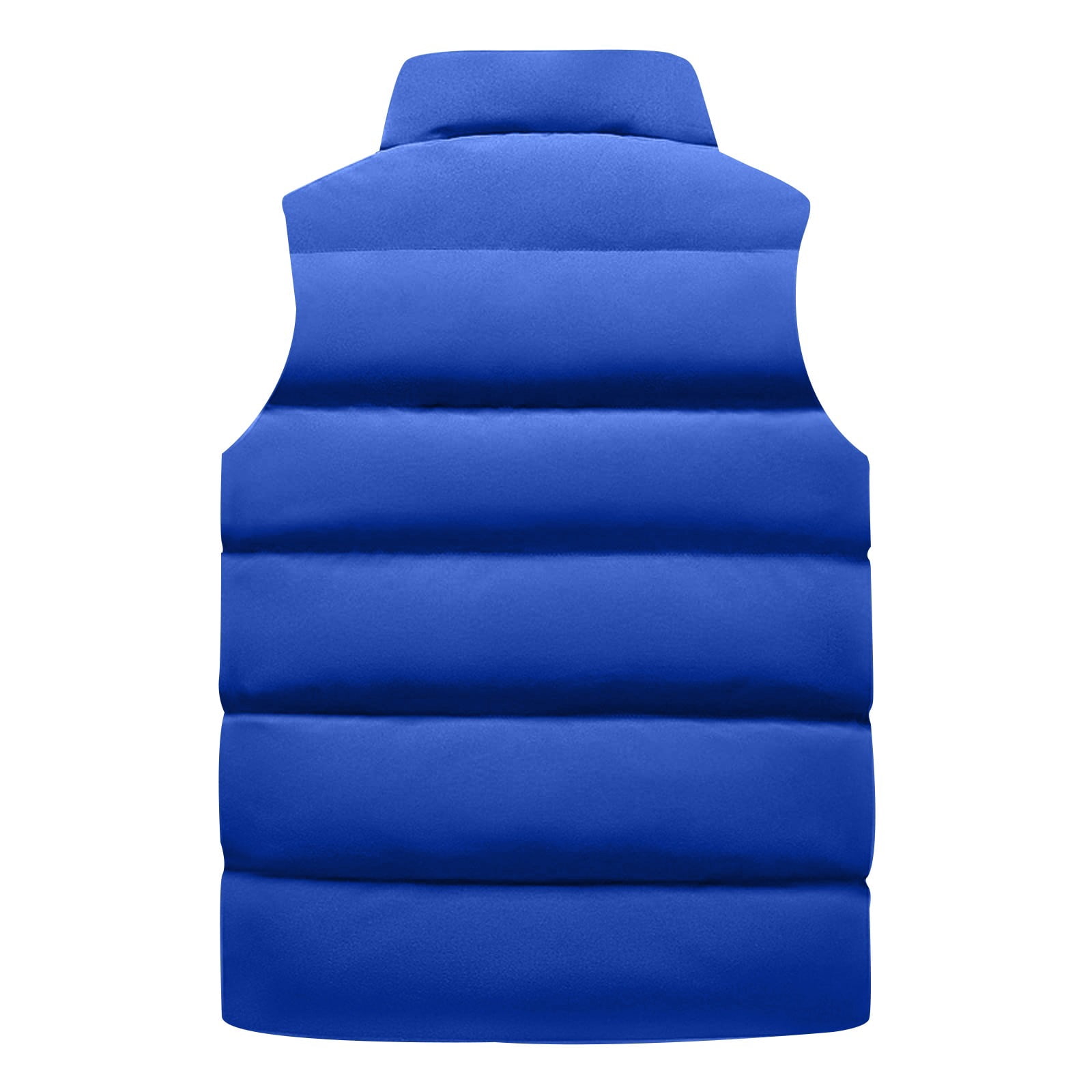 Homeyce Puffer Vest Quilted Down Jacket for Men Quilted Down Sleeveless Vest Stand Collar Solid Color Jacket Winter Puffy Insulated Zipper Outerwear for Hiking Golf Outdoor,Blue 2XL