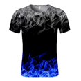 thumbnail image 3 of T-shirt à Manches Courtes pour Hommes avec Impression de Flammes et Col Rond, 3 of 8