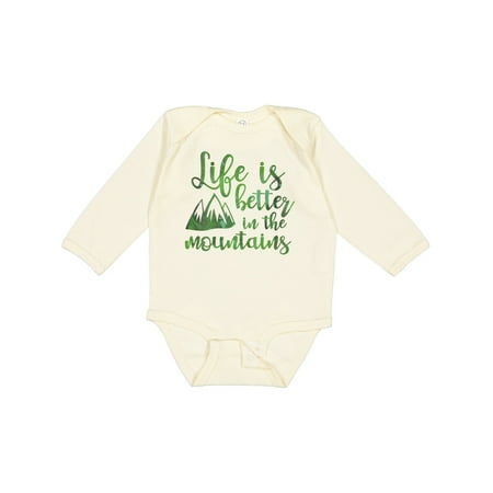 

Inktastic Life s Better Mountains Girls Long Sleeve Baby Bodysuit
