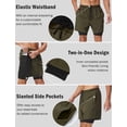 thumbnail image 5 of FEOYA Men's 2 in 1 Running Shorts Liner Male Quick Dry Athletic Shorts Breathable Gym Sweat Shorts Training Sports Basketball Shorts with Phone Pocket L, 5 of 7