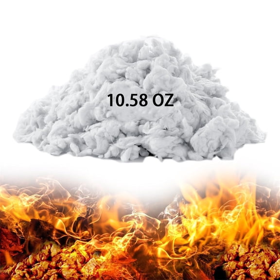 Triani 10.58oz Gas Rock Wool for Gas Logs Fireplace Realistic Fake Coals High-Temperature Resistance for Natural Gas Fireplaces Unvented Fireplace Insert Fire Pit Stoves