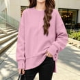 thumbnail image 5 of Falkdiz Long Sleeve With Mitten-Style Cuffs Shirts for Girls Warm Comfy Tops Winter Outdoor Party Crew Neck Girls Pullover Solid Color , Pink , Size: 7-8 Years, 5 of 7