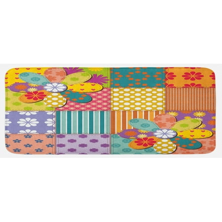 

Colorful Kitchen Mat Various Type of Floral and Geometric Forms Mixed Polka Dots Tartan Stripes Design Plush Decorative Kitchen Mat with Non Slip Backing 47 X 19 Multicolor by Ambesonne