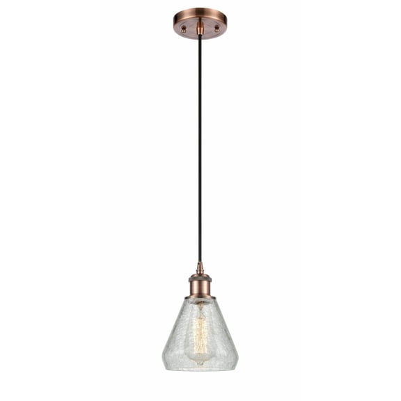 Innovations 516-1P-AC-G275-LED Conesus 1 Light Mini Pendant part of the Ballston Collection, Antique Copper