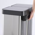 thumbnail image 4 of 60 Liter/16 Gallon Kitchen Trash Can,Stainless Steel, Rectangular Hands-Free Recycling for Rooms and Offices.No Built-in Plastic Bucket.Sliver., 4 of 7