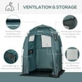 thumbnail image 4 of Outsunny 60" x 60" x 82" Shower Tent Extra Wide Changing Room Privacy Portable Camping Shelters with Windows & Floor Mat, Green, 4 of 10