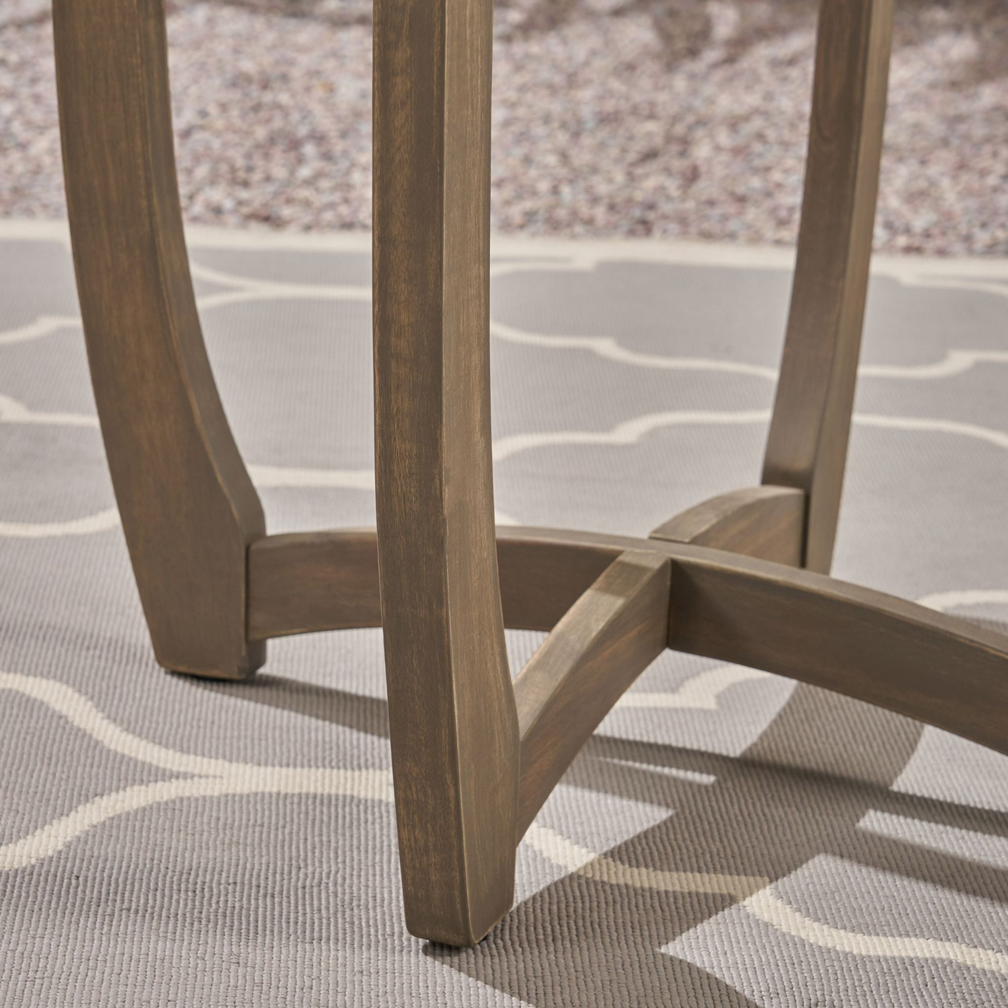 Contemporary Home Living 3-Piece Gray Outdoor Furniture Patio Bistro Set - Cream White Cushions
