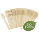 thumbnail image 1 of Nvzi Tenedores de madera desechables - 100 piezas - 15 cm de largo - Juego de cubiertos de madera biodegradables y compostables ecológicos - Utensilios de madera, 1 of 5