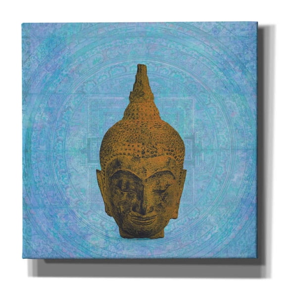 Epic Graffiti  "Buddha on Blue" by Elena Ray Giclee Canvas Wall Art, 12"x12" 18" x 18"