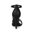 thumbnail image 2 of BLISSFUL STEP Women's Open Toe Rhines Strappy Ankle Strap Stiletto Heels Sandals Black 5, 2 of 8