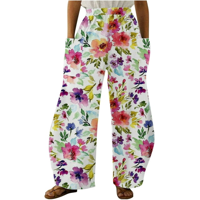 Birdeem Fashion Women Comfortable Printed Color Drawstring Leisure Pants Pockets Loose Pants