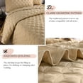 thumbnail image 3 of Exclusivo Mezcla Bed Quilt Set King Size for All Seasons, Stitched Pattern Quilted Bedspread/ Bedding Set/ Coverlet with 2 Pillow shams, Lightweight and Soft, Camel, 3 of 7