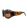 thumbnail image 3 of Trendy Exaggerated Curved Sport 90s Plastic Runway Sunglasses Tortoise - Brown, 3 of 4