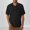 Black, variant on WIZUTIZ Mens Short Sleeve Button Down Shirt Casual Summer Beach Untucked Vacation Textured Shirts with Pocket