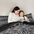 thumbnail image 5 of jejeloiu Giraffe Pattern Full Size Comforter Sets,Wild Zebra Print Bedding Comforter Set,Gray Abstract Stripes Bedding Sets For Kids,Luxury Bedroom Decor Reversible,3pcs, 5 of 8
