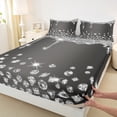 thumbnail image 3 of Feelyou Fashion Sequin Print Bed Sheets for Girls, Glitter Luxury Diamond King Sheets, Princess Style Sheet Set, Lightweight Room Decor, 4 Pieces, 3 of 7