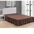 thumbnail image 2 of Super Soft Solid Bed Skirt King Size Luxury Brushed Microfiber 14" Brown Gathered Dust Ruffle, 2 of 3
