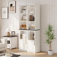 thumbnail image 6 of TROPOW 70" Narrow Storage Cabinet，Freestanding Tall Bathroom Cabinet with Glass Door & Open Shelves，for Bathroom & Living Room & Kitchen, 6 of 9