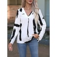thumbnail image 4 of European and American Abstract Art Printed Shirt Women'S Long Sleeved Shirt Women'S Clothing White M, 4 of 6
