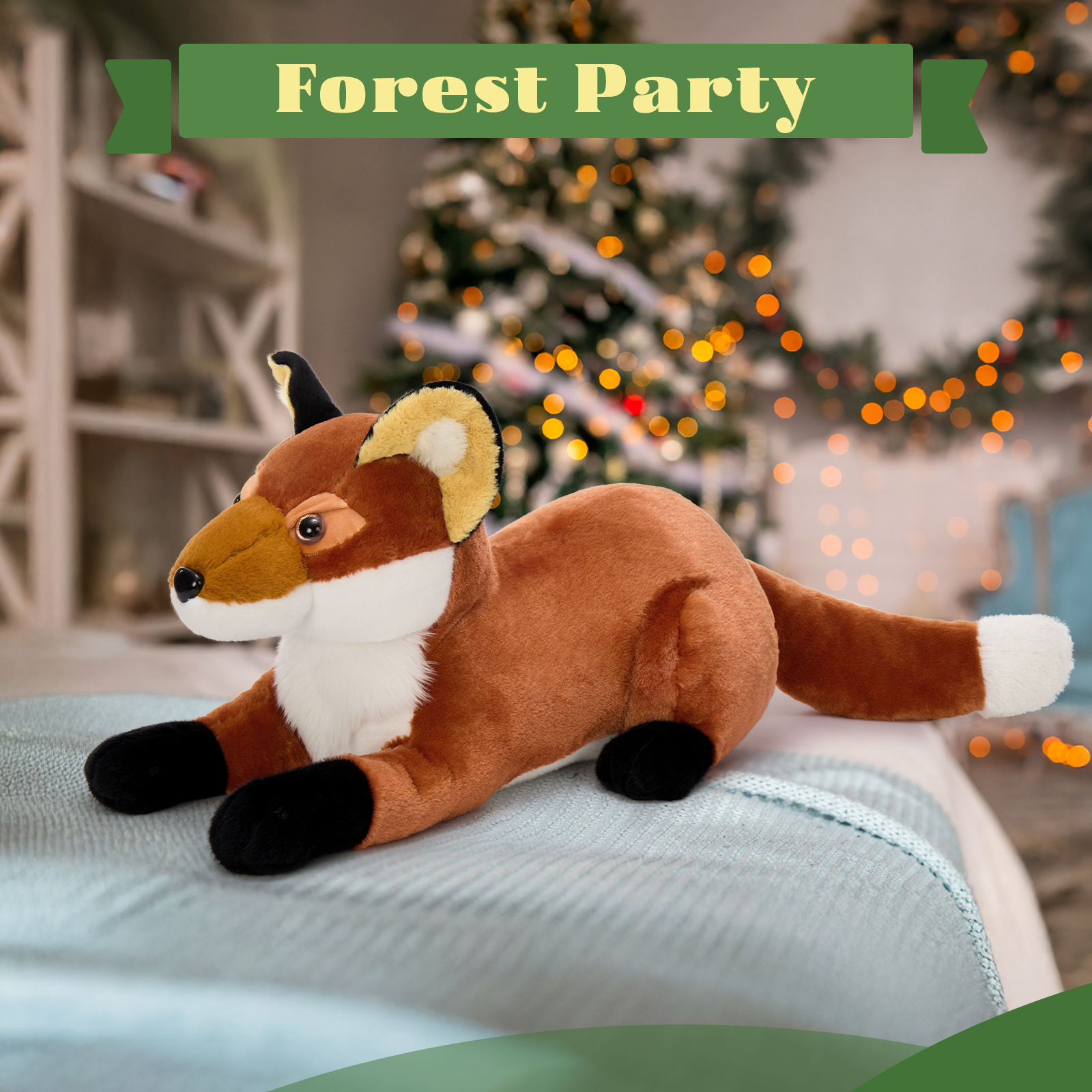 MorisMos 30'' Giant Fox Stuffed Animal Big Fox Plush Toy