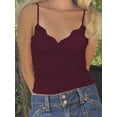 thumbnail image 4 of Tops for Women Sexy- Tank Tops - Y2K Bralette Spaghetti Strap Undershirts Slim Going Out Top Red S, 4 of 5