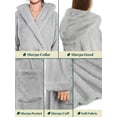 thumbnail image 4 of PAVILIA Women Hooded Plush Soft Robe | Fluffy Warm Fleece Sherpa Shaggy Bathrobe (L/XL, Light Gray), 4 of 7
