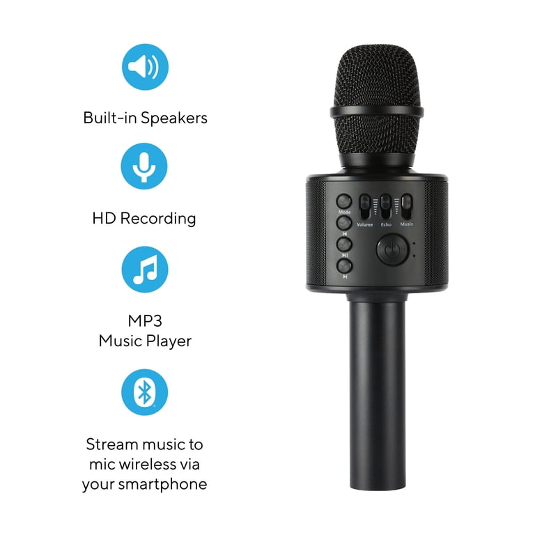 Core Innovations Wireless Bluetooth Karaoke Microphone, Built-in
