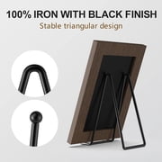Minorsun Plate Stands for Display 4.5 6 Pack, Book Holder Versatile Metal Tabletop Easels for Pictures Photos Cookbooks Tablets Ceramic Home Decor, Black