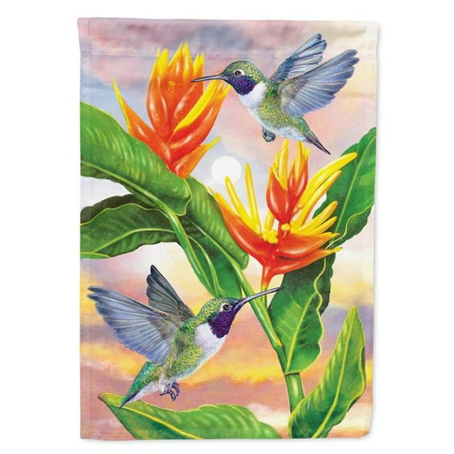 28 x 0,01 x 40 Po. Colibris à Menton Noir Heliconia Doré Maison Drapeau