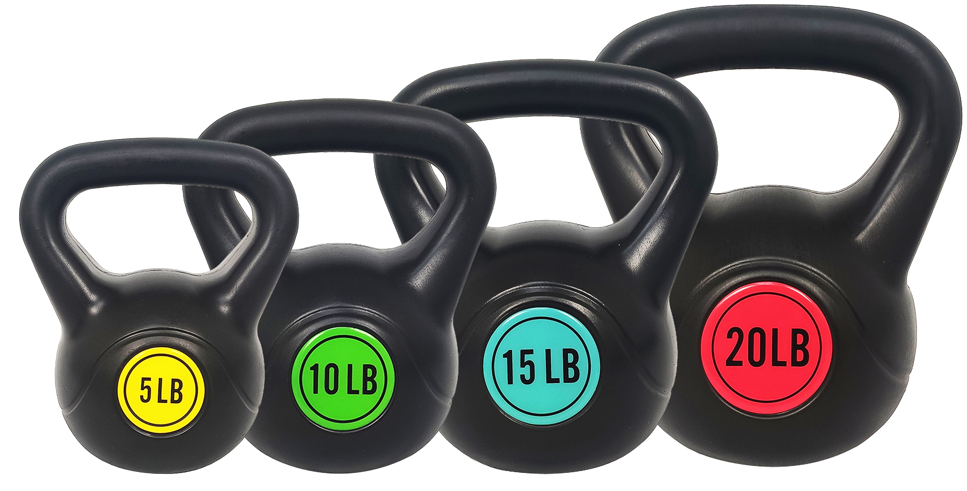 BalanceFrom Wide Grip 3-Piece Kettlebell Exercise Fitness Weight Set,  Include 10 Lbs., 15 Lbs., 20 Lbs.