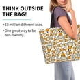 thumbnail image 2 of Ratiio Giraffes Head Print Reusable Grocery Bags - Washable, Foldable, Packable Tote, Large Handles, Heavy Duty, Zippered Top Pouch, 2 of 7
