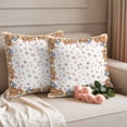 thumbnail image 2 of Fall Pumpkins Outdoor Waterproof Pillow Covers, Thanksgiving Gnomes Autumn Leaves Orange Check Decorative Square Throw Pillowcase Sofa Cushion Sham for Patio/Couch/Chair, 26"x26" 2 Pack, 2 of 8