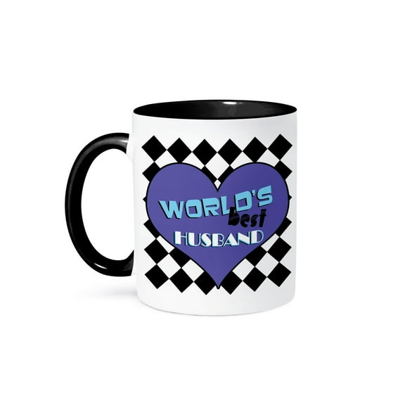 3dRose, Worlds Best Husband, 11oz Two-Tone Black Mug