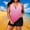 Pink, variant on uublik Women Swimsuit Bathing Suit Built in Bra Swimsuit Modest Swim Tank Top with Shorts Black