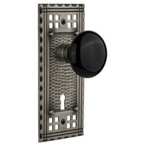 Nostalgic Warehouse Crablk_Prv_238_Kh Black Porcelain Solid Brass Privacy Door Knob Set -
