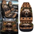 thumbnail image 3 of Qpednta Aztec Bear Car Seat Covers Full Set 4 Pcs Car Interior Decor Front & Rear Seat Covers Soft Breathable Seat Protector Universal Automotive Seat Cover Accessories, 3 of 7