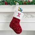 thumbnail image 2 of CSChome Christmas Sequin Socks Hand Knitted Embroidered Letters Christmas Stocking Unique Shiny Design Large Size Christmas Decorations Stocking, 2 of 7