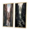 thumbnail image 3 of Designart "Desert Landscape Vertical Plains and Rocks III" Meadow Framed Wall Art Set Of 2 - Traditional White Gallery Wall Frame Set For Home Decor, 3 of 6