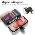 thumbnail image 6 of Designed for iPhone 17 Pro Max Wallet Case, Magnetic Detachable PU Leather Flip Case with Card Holders Support MagSafe Kickstand Phone Cover RFID Blocking Anti-drop for iPhone 17 Pro Max, Black, 6 of 8
