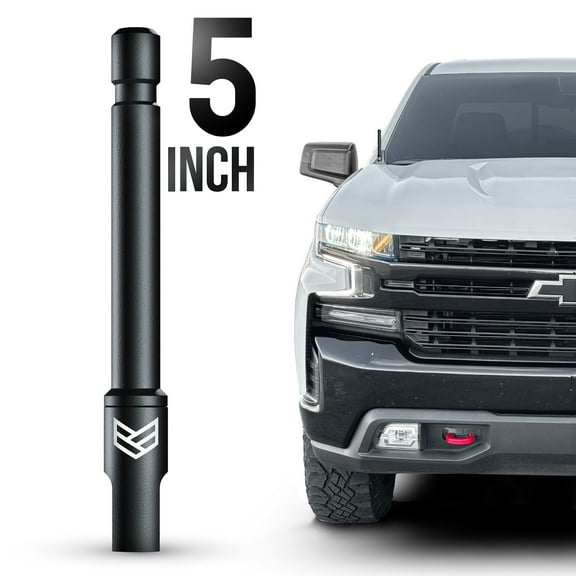 RONIN FACTORY - Chevy Silverado & GMC Sierra Short Antenna 5 Inch Anti-Theft Design - Replacement Antenna